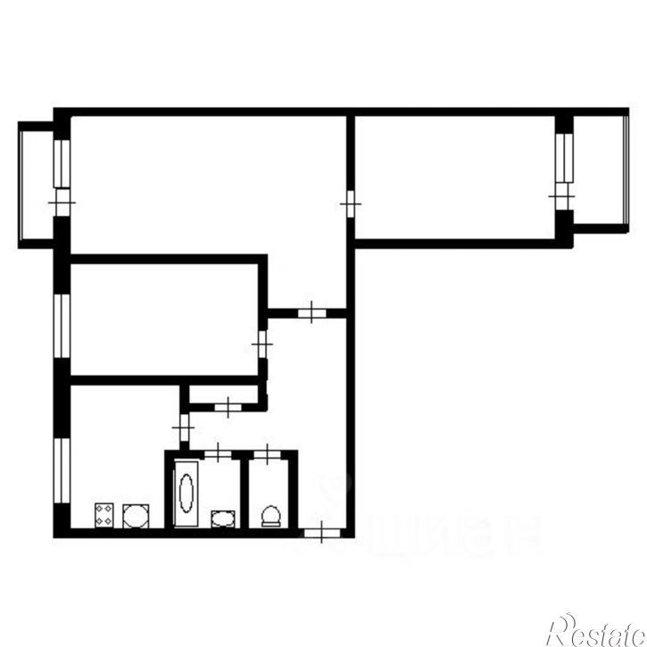 3-комн квартира Молодёжная улица, 2,  д. 2