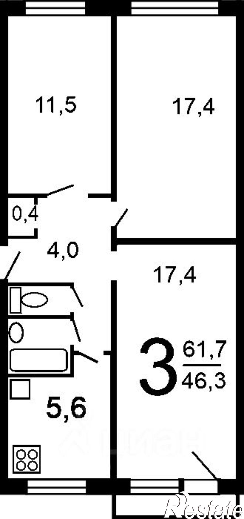 Купить квартиру за 3 700 000 рублей на ул Пржевальского, 21