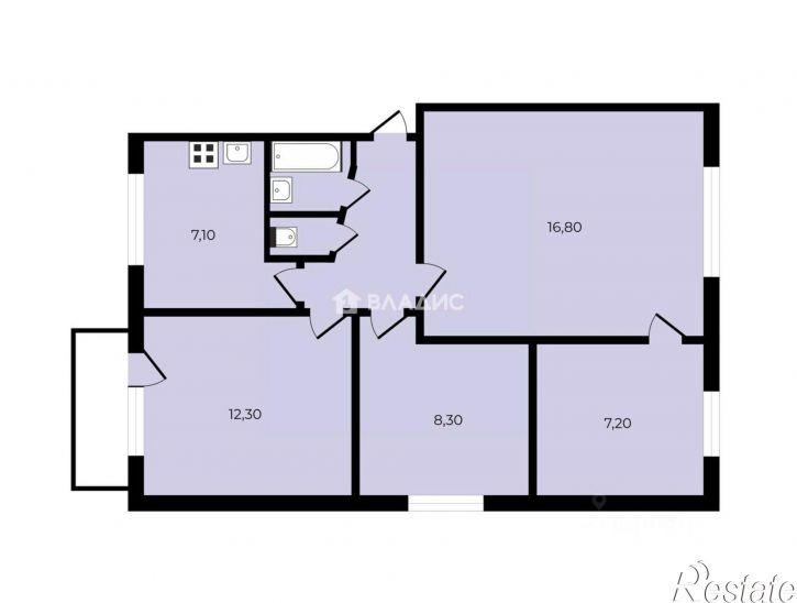 4-комн квартира улица Просвещения, 59,  д. 59