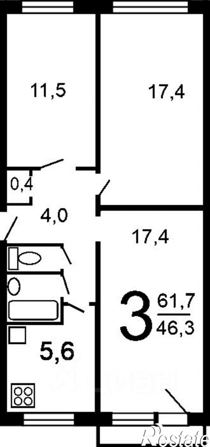 3-комн квартира улица Щорса, 13А,  д. 13А