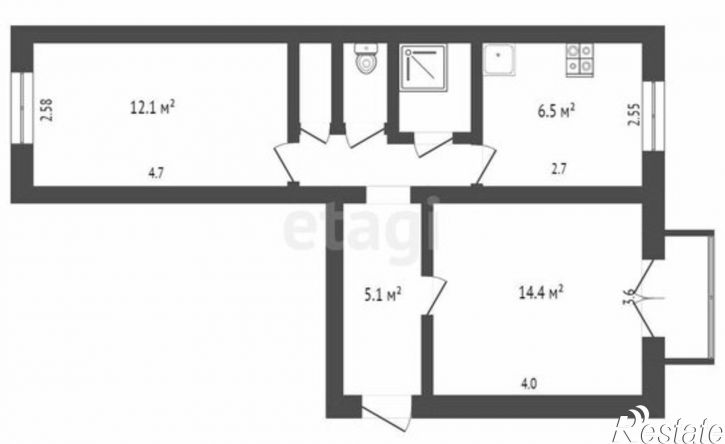 2-комн квартира ул Новосибирская, 32,  д. 32