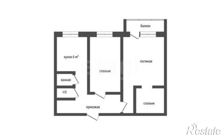 2-комн квартира Орск, микрорайон Новый город, улица Пацаева, 12